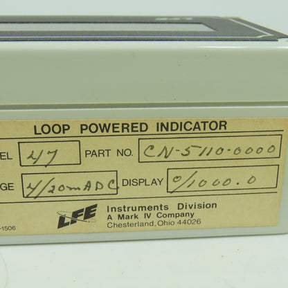 LFE CN-5110-0000 Loop Powered Indicator Model 47 4/20MADC Range
