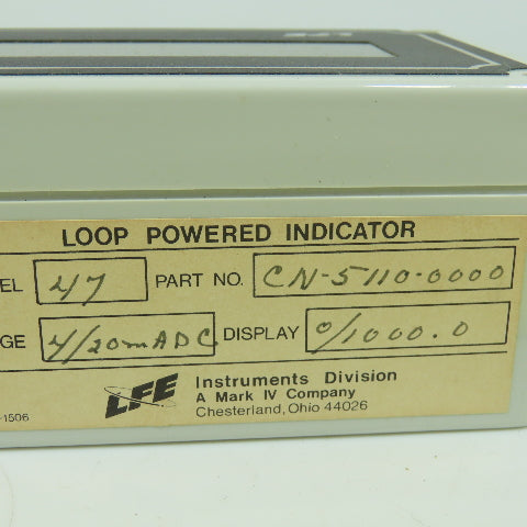 LFE CN-5110-0000 Loop Powered Indicator Model 47 4/20MADC Range