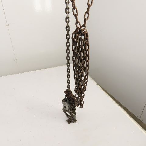 CM Cyclone Model M 1/2 Ton 1000 LB Manual Chain Fall Hoist 8' Lift 6' Pendant