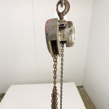 CM Cyclone Model M 1/2 Ton 1000 LB Manual Chain Fall Hoist 8' Lift 6' Pendant