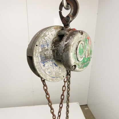 CM Cyclone Model M 1/2 Ton 1000 LB Manual Chain Fall Hoist 8' Lift 6' Pendant