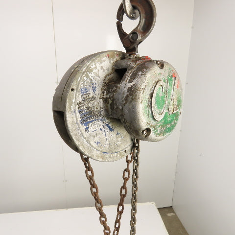 CM Cyclone Model M 1/2 Ton 1000 LB Manual Chain Fall Hoist 8' Lift 6' Pendant