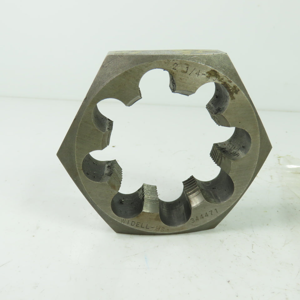 Widell 344471 2-1/4-10 Hexagon Rethreading Die