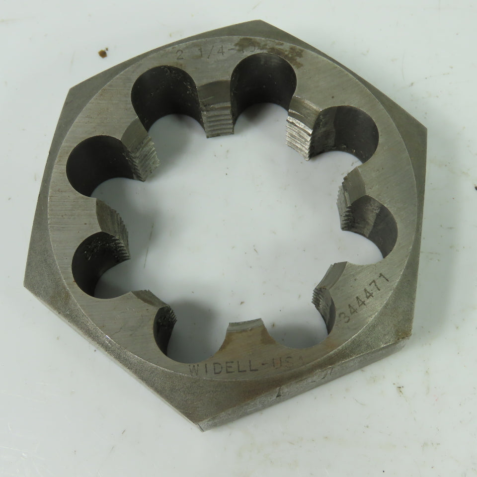 Widell 344471 2-1/4-10 Hexagon Rethreading Die