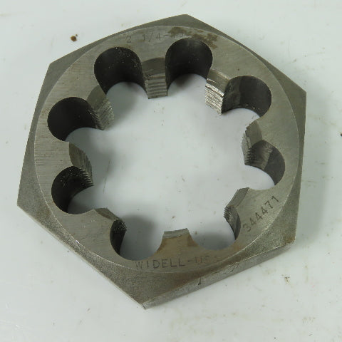 Widell 344471 2-1/4-10 Hexagon Rethreading Die