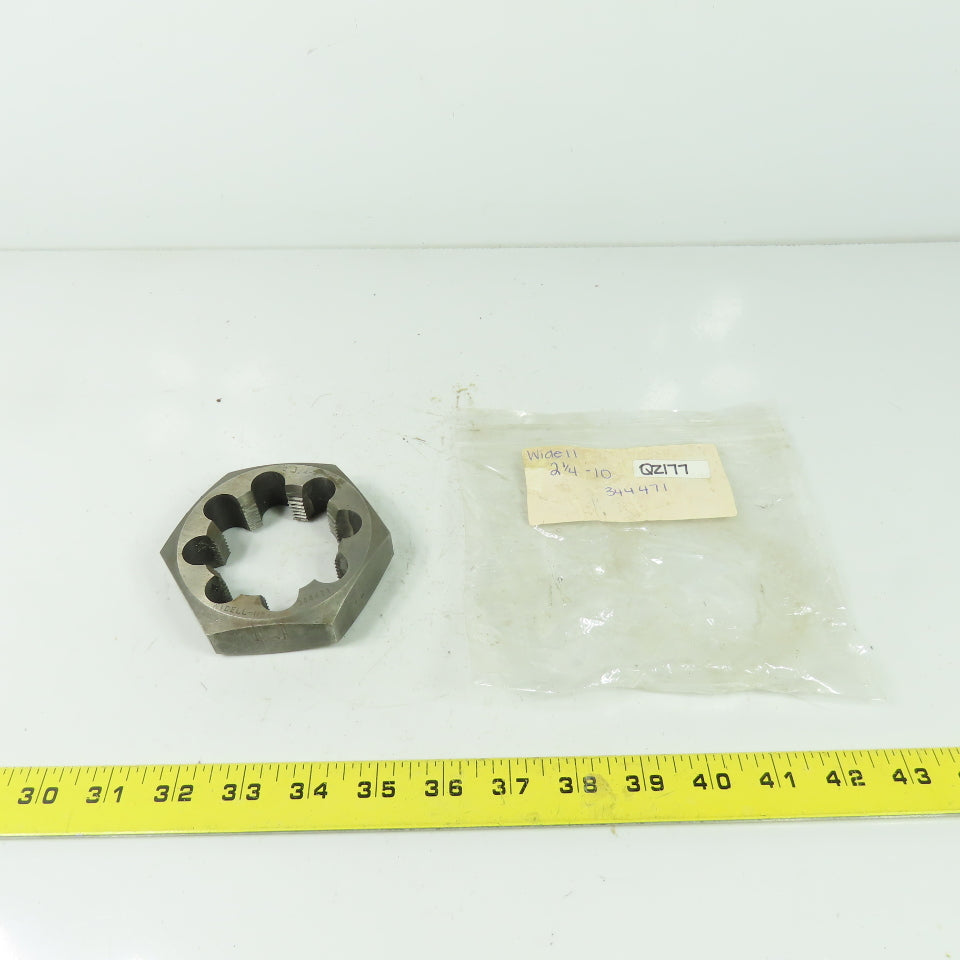Widell 344471 2-1/4-10 Hexagon Rethreading Die