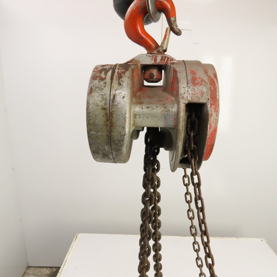 CM Cyclone Model S 2 Ton 4000 LB Manual Chain Fall Hoist 20' Lift 12' Pendant