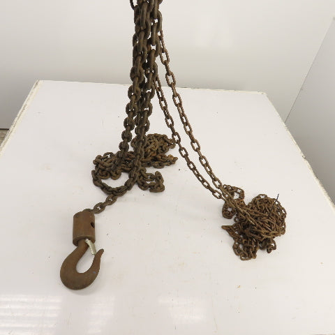 CM Cyclone Model S 2 Ton 4000 LB Manual Chain Fall Hoist 20' Lift 12' Pendant