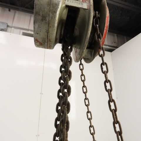 CM Cyclone Model S 2 Ton 4000 LB Manual Chain Fall Hoist 20' Lift 12' Pendant