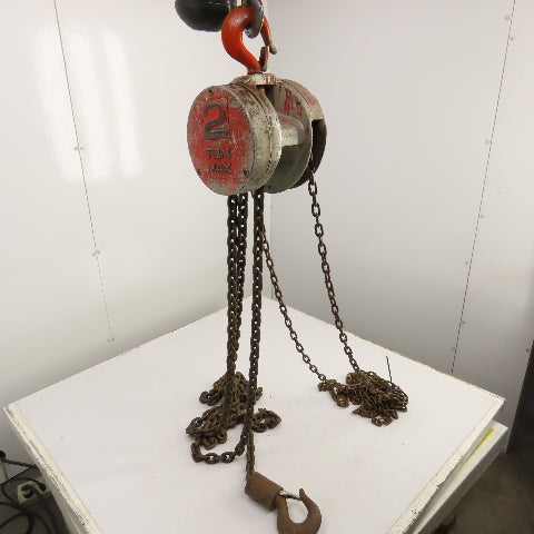 CM Cyclone Model S 2 Ton 4000 LB Manual Chain Fall Hoist 20' Lift 12' Pendant