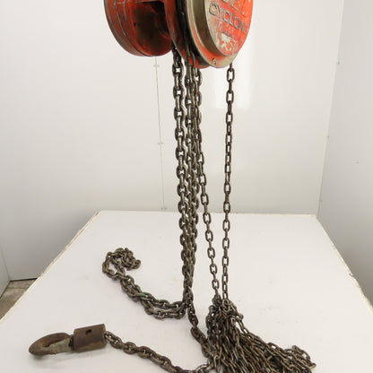 CM Cyclone Model S 2 Ton 4000 LB Manual Chain Fall Hoist 15' Lift 13' Pendant
