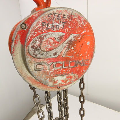 CM Cyclone Model S 2 Ton 4000 LB Manual Chain Fall Hoist 15' Lift 13' Pendant