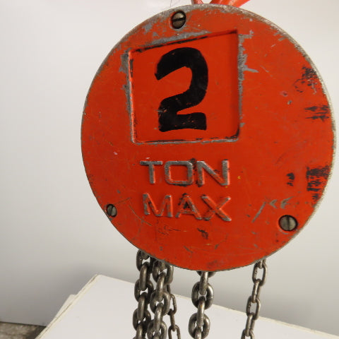 CM Cyclone Model S 2 Ton 4000 LB Manual Chain Fall Hoist 15' Lift 13' Pendant