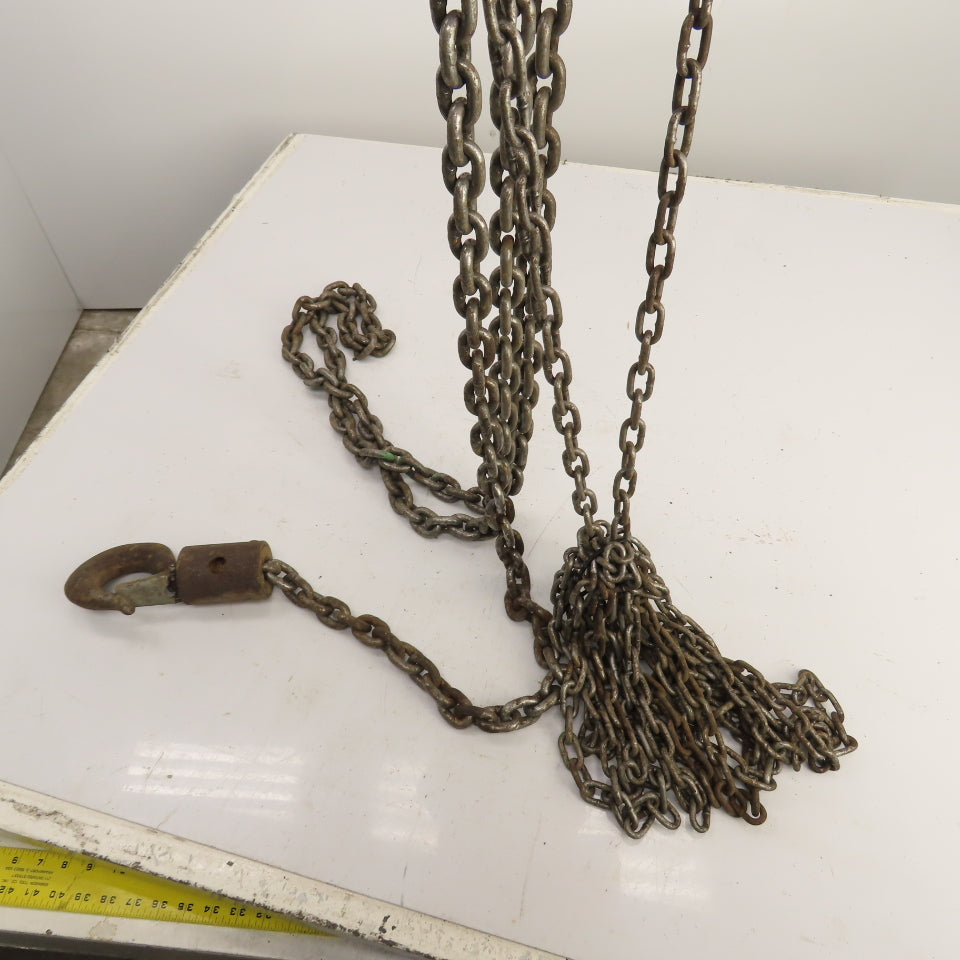 CM Cyclone Model S 2 Ton 4000 LB Manual Chain Fall Hoist 15' Lift 13' Pendant