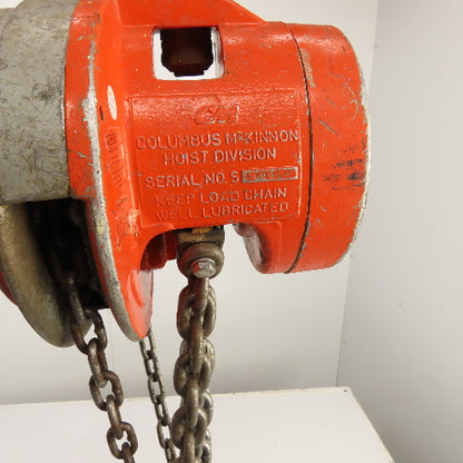 CM Cyclone Model S 2 Ton 4000 LB Manual Chain Fall Hoist 15' Lift 13' Pendant