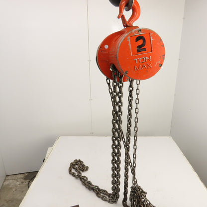 CM Cyclone Model S 2 Ton 4000 LB Manual Chain Fall Hoist 15' Lift 13' Pendant
