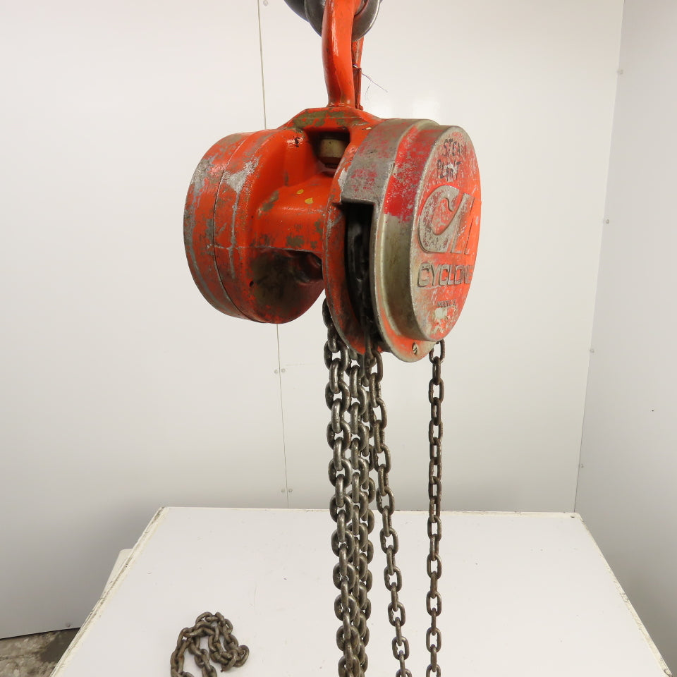 CM Cyclone Model S 2 Ton 4000 LB Manual Chain Fall Hoist 15' Lift 13' Pendant