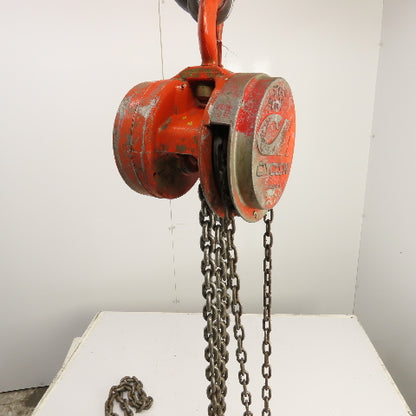 CM Cyclone Model S 2 Ton 4000 LB Manual Chain Fall Hoist 15' Lift 13' Pendant