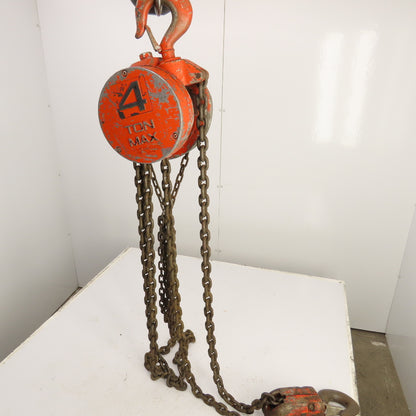 CM Cyclone Model S 4 Ton 8000 LB Manual Chain Fall Hoist 8' Lift 6' Pendant