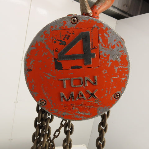 CM Cyclone Model S 4 Ton 8000 LB Manual Chain Fall Hoist 8' Lift 6' Pendant