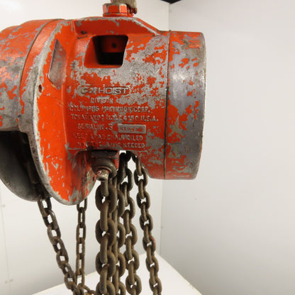 CM Cyclone Model S 4 Ton 8000 LB Manual Chain Fall Hoist 8' Lift 6' Pendant