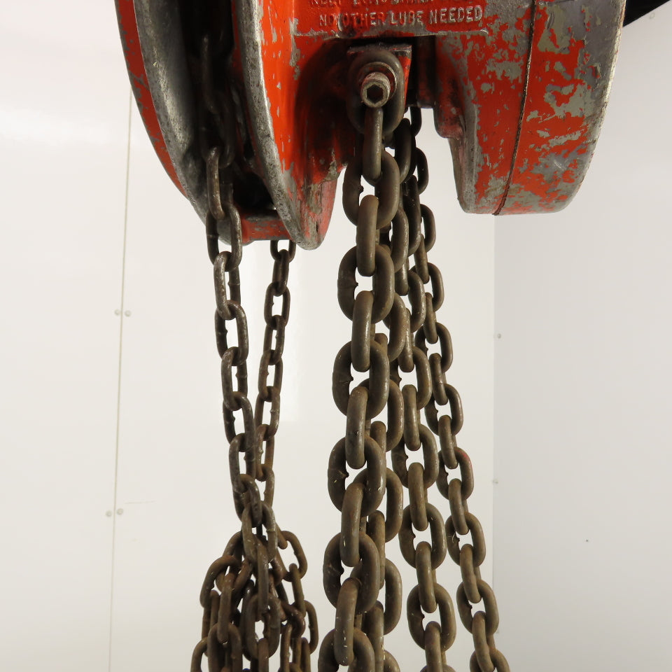 CM Cyclone Model S 4 Ton 8000 LB Manual Chain Fall Hoist 8' Lift 6' Pendant