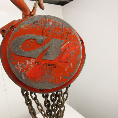 CM Cyclone Model S 4 Ton 8000 LB Manual Chain Fall Hoist 8' Lift 6' Pendant