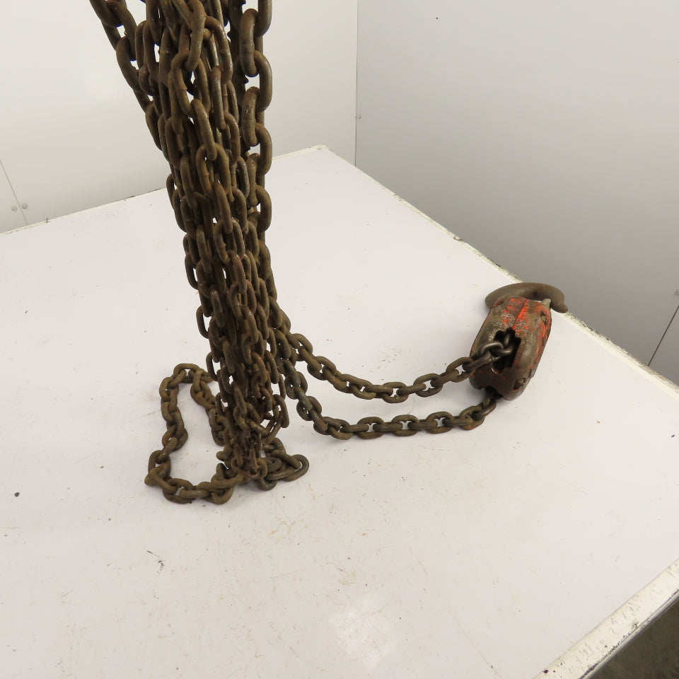 CM Cyclone Model S 4 Ton 8000 LB Manual Chain Fall Hoist 8' Lift 6' Pendant