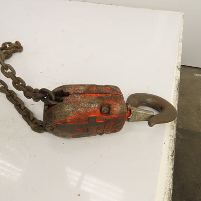 CM Cyclone Model S 4 Ton 8000 LB Manual Chain Fall Hoist 8' Lift 6' Pendant