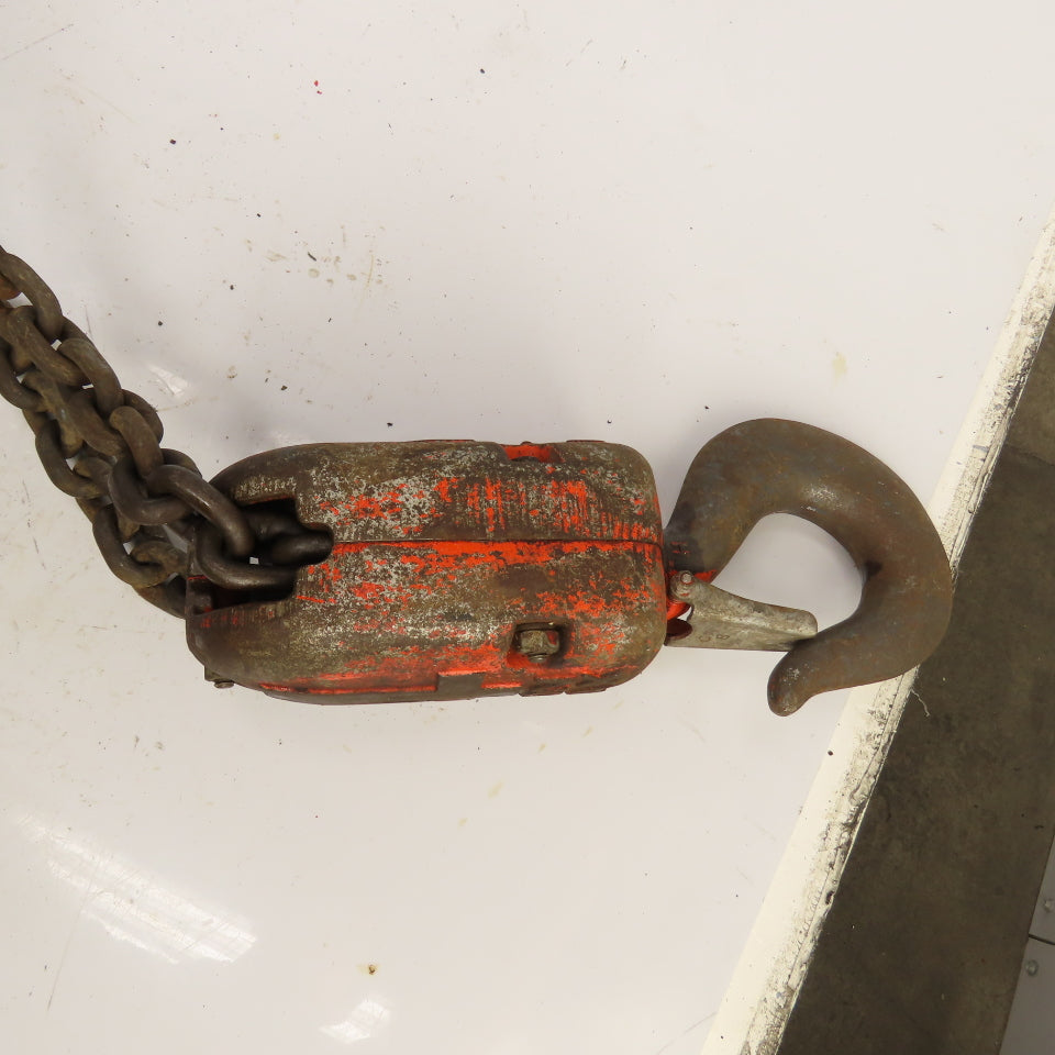 CM Cyclone Model S 4 Ton 8000 LB Manual Chain Fall Hoist 8' Lift 6' Pendant