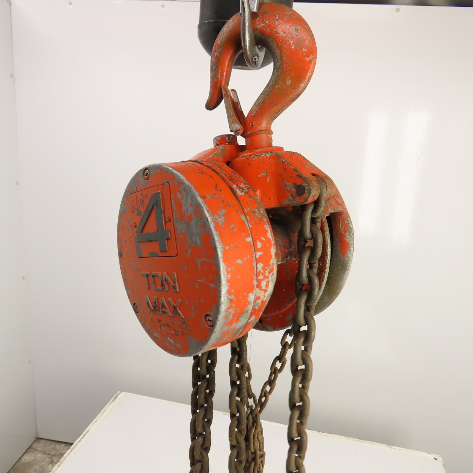 CM Cyclone Model S 4 Ton 8000 LB Manual Chain Fall Hoist 8' Lift 6' Pendant