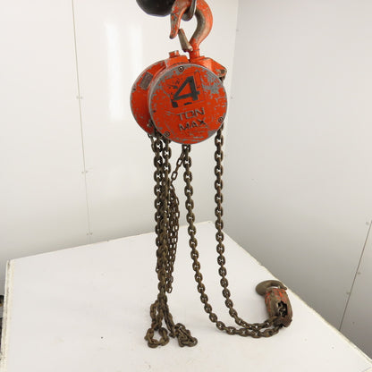 CM Cyclone Model S 4 Ton 8000 LB Manual Chain Fall Hoist 8' Lift 6' Pendant