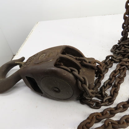 CM Cyclone Model S 8 Ton 16,000 LB Manual Chain Fall Hoist 8' Lift 17' Pendant