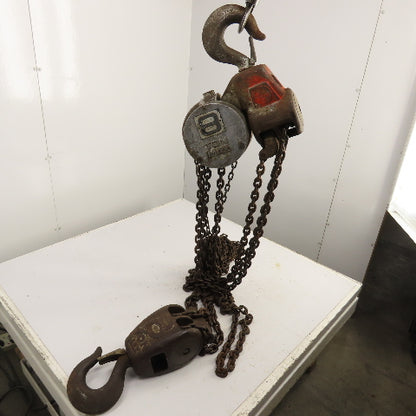 CM Cyclone Model S 8 Ton 16,000 LB Manual Chain Fall Hoist 8' Lift 17' Pendant