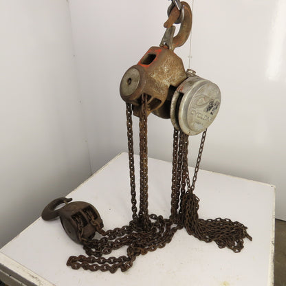 CM Cyclone Model S 8 Ton 16,000 LB Manual Chain Fall Hoist 8' Lift 17' Pendant