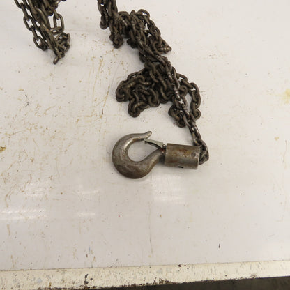 CM Cyclone Model S 1 Ton 2000 LB Manual Chain Fall Hoist 20' Lift 11' Pendant
