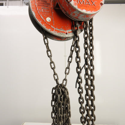 CM Cyclone Model S 1 Ton 2000 LB Manual Chain Fall Hoist 20' Lift 11' Pendant
