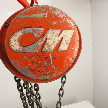 CM Cyclone Model S 1 Ton 2000 LB Manual Chain Fall Hoist 20' Lift 11' Pendant