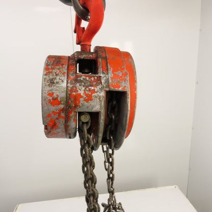 CM Cyclone Model S 1 Ton 2000 LB Manual Chain Fall Hoist 20' Lift 11' Pendant