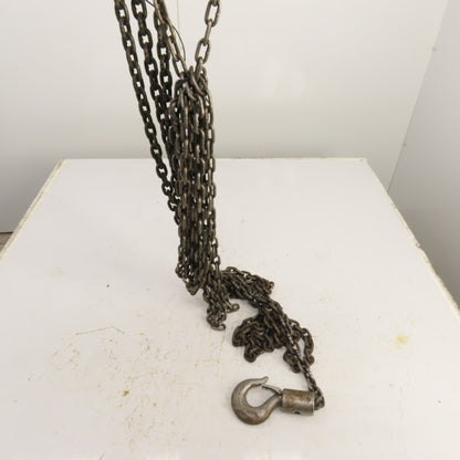 CM Cyclone Model S 1 Ton 2000 LB Manual Chain Fall Hoist 20' Lift 11' Pendant