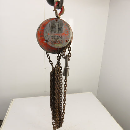 CM Cyclone Model S 1 Ton 2000 LB Manual Chain Fall Hoist 12' Lift 10' Pendant