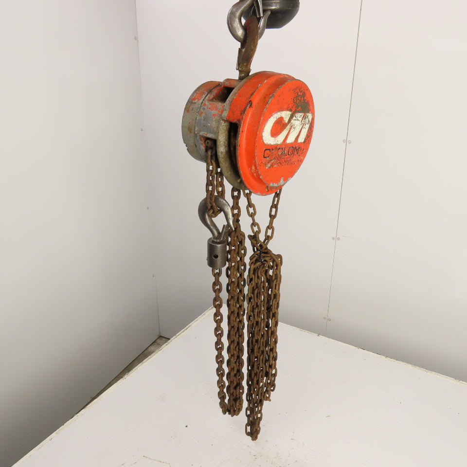 CM Cyclone Model S 1 Ton 2000 LB Manual Chain Fall Hoist 12' Lift 10 ...