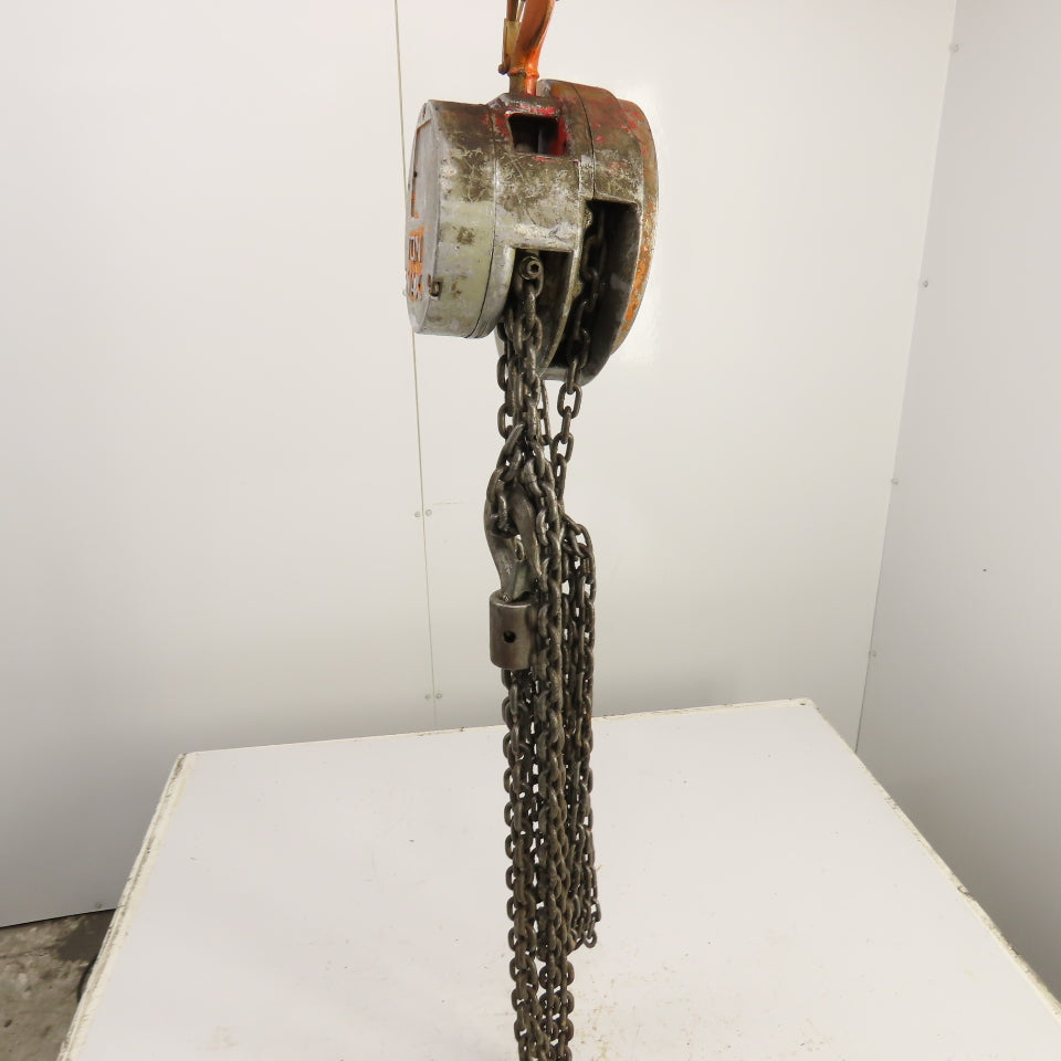 CM Cyclone Model S 1 Ton 2000 LB Manual Chain Fall Hoist 10' Lift 10' Pendant