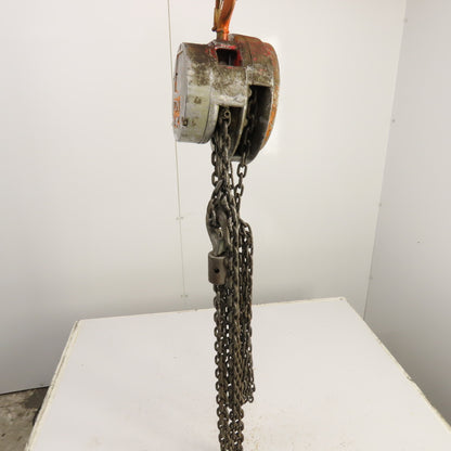 CM Cyclone Model S 1 Ton 2000 LB Manual Chain Fall Hoist 10' Lift 10' Pendant