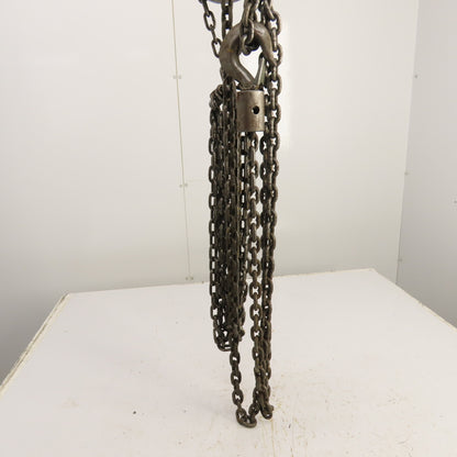 CM Cyclone Model S 1 Ton 2000 LB Manual Chain Fall Hoist 10' Lift 10' Pendant