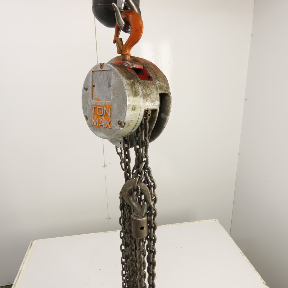 CM Cyclone Model S 1 Ton 2000 LB Manual Chain Fall Hoist 10' Lift 10' Pendant