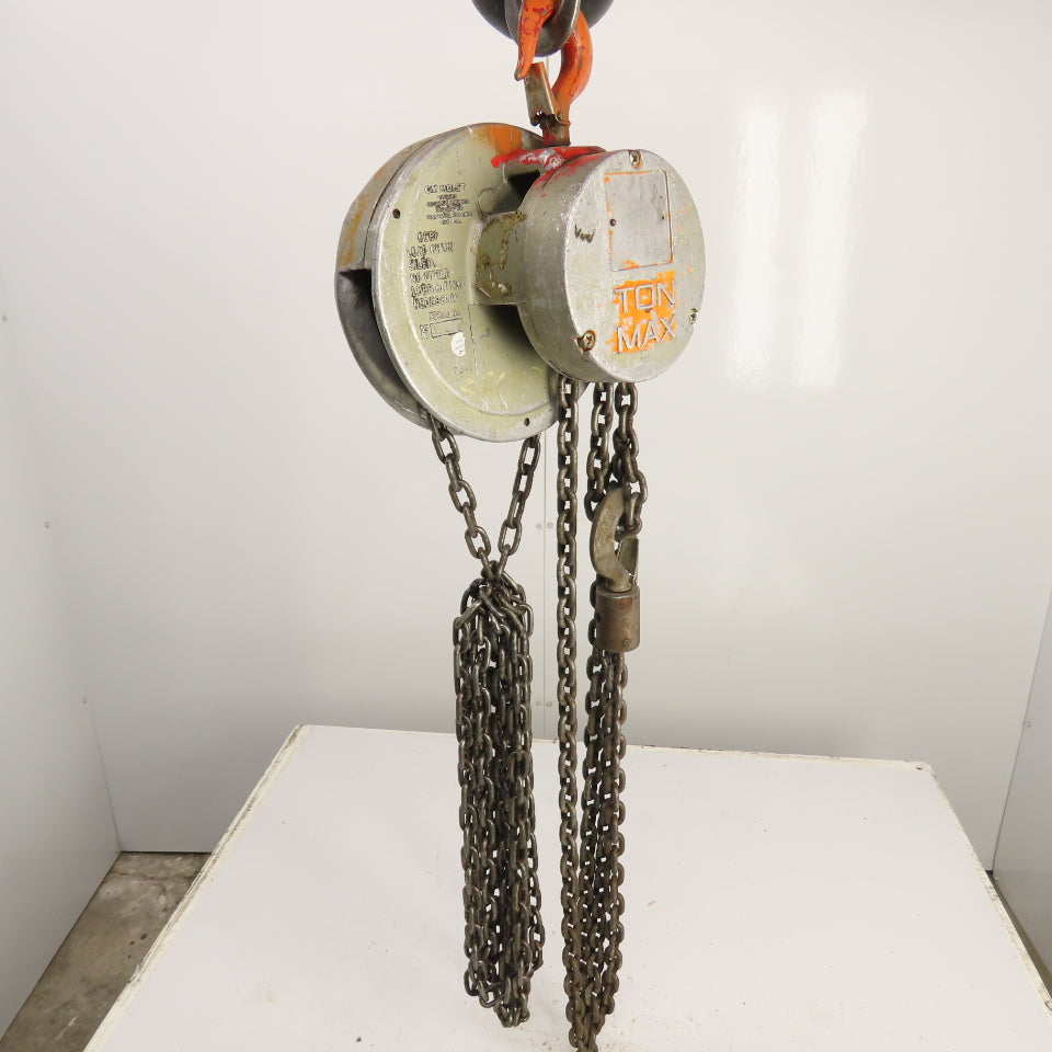 CM Cyclone Model S 1 Ton 2000 LB Manual Chain Fall Hoist 10' Lift 10 ...
