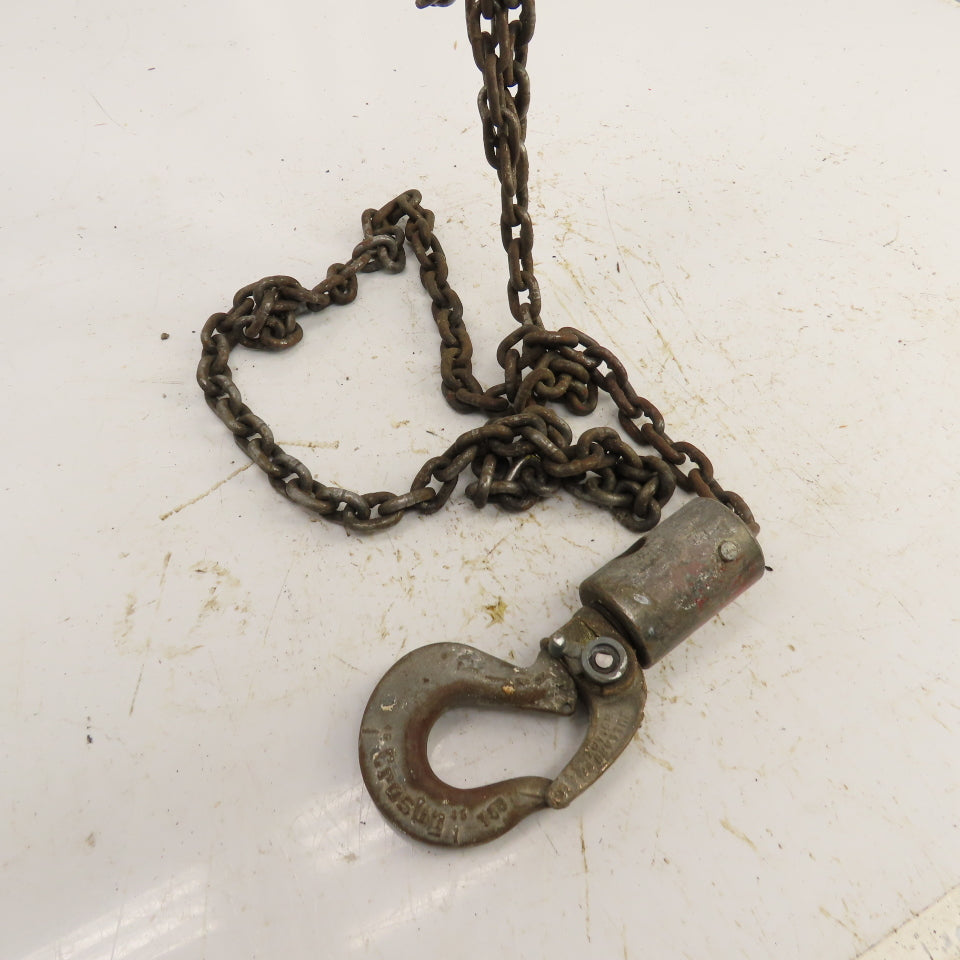 CM Cyclone Model S 1 Ton 2000 LB Manual Chain Fall Hoist 10' Lift 6' Pendant