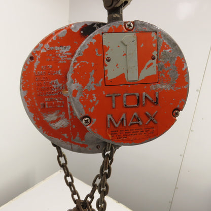 CM Cyclone Model S 1 Ton 2000 LB Manual Chain Fall Hoist 10' Lift 6' Pendant