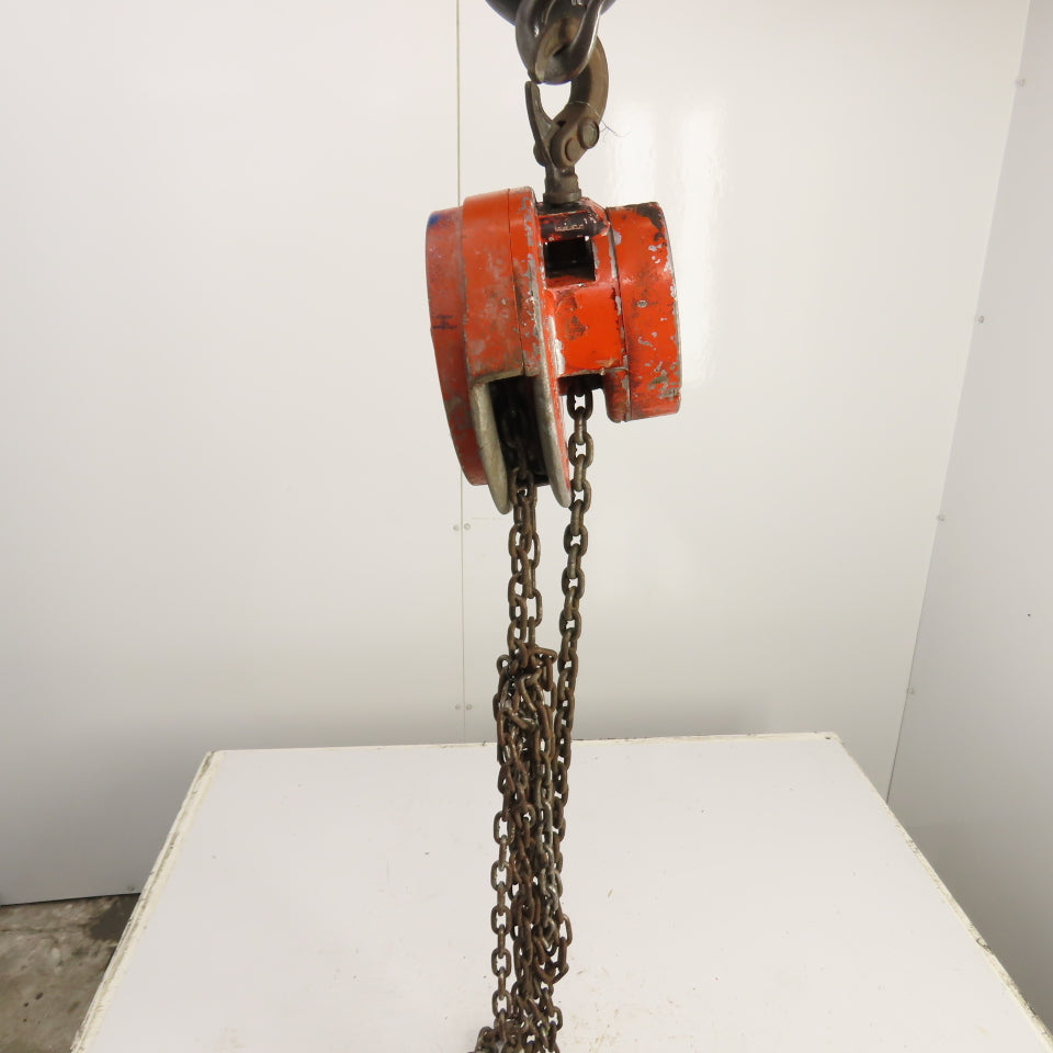 CM Cyclone Model S 1 Ton 2000 LB Manual Chain Fall Hoist 10' Lift 6' Pendant